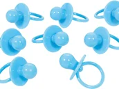 Baby shower i roczek - AMSCAN Plastikowe smoczki niebieskie - 8 szt 380103 - miniaturka - grafika 1
