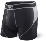 Bielizna sportowa męska - SAXX SAXX bokserki do biegania KINETIC BOXER czarno-szare - miniaturka - grafika 1
