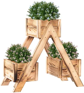 Kwietnik drewniany ogrodowy na balkon opalany KWD001 - Kwietniki Kwietnik drewniany ogrodowy na balkon opalany KWD001 - Kwietniki - miniaturka - grafika 1