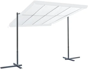 vidaXL Altana z przechylanym i suwanym dachem, 350x250x225 cm, kremowa - Pozostałe meble ogrodowe - miniaturka - grafika 8