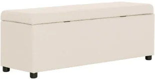 vidaXL Ławka ze schowkiem, 116 cm, kremowa, poliester vidaXL - Ławki do przedpokoju - miniaturka - grafika 6