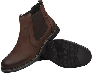 Krisbut Trzewiki ocieplane Sztyblety 6446-7-7 Brązowe 20077 - Buty zimowe męskie - miniaturka - grafika 3