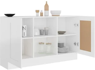 vidaXL Szafka, biała, 120 x 30,5 x 70 cm, płyta wiórowa 802777 - Szafki do salonu - miniaturka - grafika 4