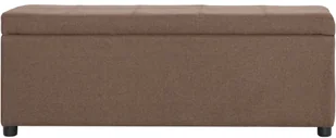 vidaXL Ławka ze schowkiem, 116 cm, brązowa, poliester vidaXL - Ławki do przedpokoju - miniaturka - grafika 3