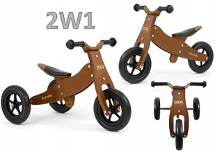 Milly Mally Jeździk 2w1 Look Dark Natural - Rowerki biegowe - miniaturka - grafika 2