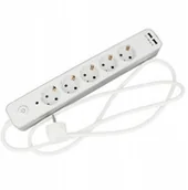 Listwy zasilające - Przedłużacz Listwa Zasilająca 5 Gniazd 2xUSB - miniaturka - grafika 1