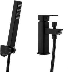 Yoka Bateria wannowa prysznicowa stojąca kran mosiądz czarna - Yoka BP.ELZA-BLK - Baterie wannowe i prysznicowe - miniaturka - grafika 2