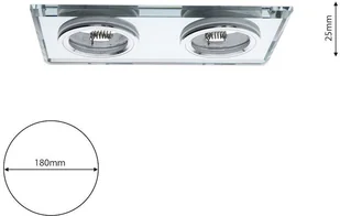 Milagro Czarne Oczko Sufitowe Szklane Kwadratowe 2x Gu10 Kolor Czarny EKOS926 - Oprawy, klosze i abażury - miniaturka - grafika 7