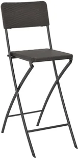 vidaXL Składane krzesła barowe, 2 szt., HDPE, 45x63x114 cm, brązowe - Fotele i krzesła ogrodowe - miniaturka - grafika 3