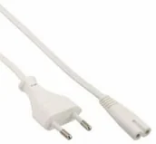 Kable - InLine zasilacz sieciowy, wtyk sieciowy do wtyczki Euro 8 °C7, biały, 0,5 m 16605W - miniaturka - grafika 1