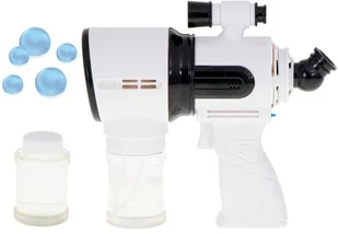 Ikonka Pistolet do robienia baniek mydlanych biały KX5906 - Zabawki militarne - miniaturka - grafika 2