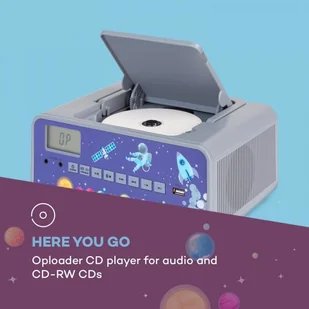 Auna Kidsbox Space CD Boombox, odtwarzacz CD, bluetooth, FM, USB, wyświetlacz LED, szary KBB-088-KidsboxSpace - Inne akcesoria audio-wideo - miniaturka - grafika 5