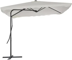 vidaXL Parasol ogrodowy na słupku stalowym, 250 x 250 cm, piaskowy - Parasole ogrodowe - miniaturka - grafika 3