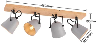 Lindby Adalin lampa sufitowa, 4-punktowa, szara - Lampy sufitowe - miniaturka - grafika 3