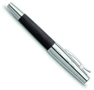 Pióra kulkowe - Faber Castell 148200 E-Motion pióro, drewno/chrom, wraz z opakowaniem na prezent, drewno brzozowe czarne F148221 - miniaturka - grafika 1