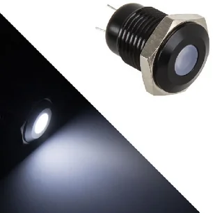 Lamptron Black Polycarbonate Vandal Resistant Illuminated biała kropka LAMP-SW20 (LAMP-SW2004-H) - Tuning komputera - akcesoria - miniaturka - grafika 2