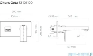 Oltens Gota bateria umywalkowa podtynkowa chrom 32101100 - Baterie podtynkowe - miniaturka - grafika 2