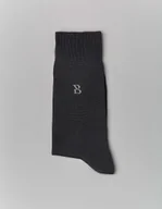Skarpetki męskie - Borgio skarpety mercerizzato czarny - miniaturka - grafika 1
