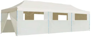 vidaXL Składany namiot z 8 ścianami bocznymi, 3 x 9 m, kremowy - Pawilony ogrodowe - miniaturka - grafika 4