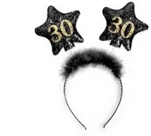 Opaska z gwiazdkami 30 czarny 1szt OP30 - Urodziny dla dorosłych - miniaturka - grafika 3