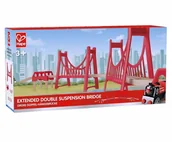 Tory, garaże, parkingi - Hape TRAIN Czerwone mosty - miniaturka - grafika 1