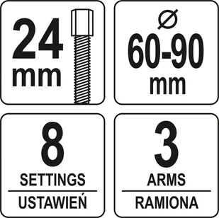 Yato ŚCIĄGACZ UNIWERSALNY DO KÓŁ ROZRZĄDU 3 ŁAPY YT-06340 ZYSKAJ RABAT 30 ZŁ YT-06340 - Narzędzia warsztatowe - miniaturka - grafika 4