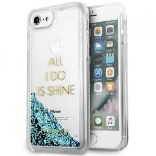 Guess guhcp7gluqbl twardy pokrowiec ochronny do Apple iPhone 7 " All i do IS Shine "brokat/niebieski GUHCP7GLUQBL - Etui i futerały do telefonów - miniaturka - grafika 2