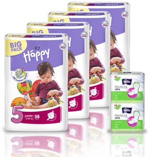 Bella Happy 5 Junior 12-25 kg 58 szt. - Pieluchy - miniaturka - grafika 3