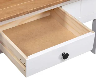 vidaXL Stolik kawowy, biały, 100x60x45 cm, lita sosna, seria Panama - Ławy i stoliki kawowe - miniaturka - grafika 8