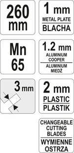 Yato NOŻYCE MATRYCOWE DO BLACHY YT-19260 YATO YT-19260 - Nożyce i noże - miniaturka - grafika 4