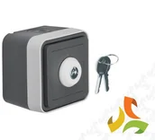 Wyłączniki światła i elektryczne - Hager BERKER W.1 Wyłącznik 1-klawiszowy na klucz wyjmowalny w 2 pozycjach IP55 szary 32713505 - miniaturka - grafika 1