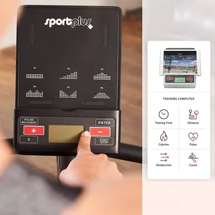 SportPlus Sport Plus SP-RB-9500-IE liegeheim Trainer, szary, uni SP-RB-9500-iE - Rowery treningowe - miniaturka - grafika 3