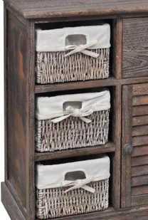 vidaXL Drewniana komoda z 3 koszykami (Brązowa) - Komody - miniaturka - grafika 3