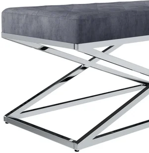 vidaXL Ławka, 97 cm, szara, aksamitna tkanina i stal nierdzewna vidaXL - Ławki do przedpokoju - miniaturka - grafika 5