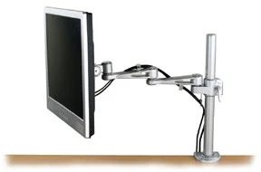 Lindy 40697 Uchwyt do blatu biurka dwuramienny TV/monitor LCD/TFT Drążek Wysokość 700mm 40693) Kolor Srebrny - Uchwyty do telewizora - miniaturka - grafika 3