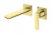 Baterie umywalkowe - KOHLMAN Experience Gold Bateria umywalkowa ścienna złota QW180EGD - miniaturka - grafika 1