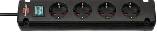 Brennenstuhl Listwa zasilająca 4 gniazda wyłącznik czarny 1.5m 1150650114 - Listwy zasilające Brennenstuhl Listwa zasilająca 4 gniazda wyłącznik czarny 1.5m 1150650114 - Listwy zasilające - miniaturka - grafika 1