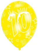 Dekoracje domu - Amscan 27.5 cm 10. urodziny, 6 balonów INT995709 - miniaturka - grafika 1
