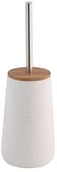 Akcesoria do wc - axentia Komplet  zestaw szczotka dolomit-szczotka toaletowa z uchwytem stojące bez wiercenia-szczotka do WC & ze zbiornika, bambus, kolor biały/drewno/czarna, 12 x 12 x 20 cm 128214 - miniaturka - grafika 1