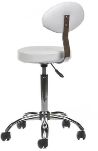 Barbiero Taboret Kosmetyczny z Oparciem BH-7289 Biały BSBH-7289/134 - Krzesła i taborety kosmetyczne - miniaturka - grafika 2