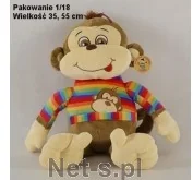 Maskotki i pluszaki - Deef Małpka w Pasiastej Koszulce Duża 03254 - miniaturka - grafika 1