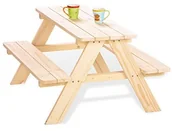 Zestawy mebli dla dzieci - Pinolino , stół i ławka dla dzieci, drewno, naturalny 201016 - miniaturka - grafika 1