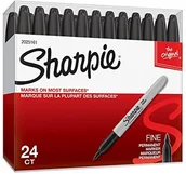 Markery permanentne - Sharpie marker permanentny z cienką końcówką, czarny 24 szt. 2025161 - miniaturka - grafika 1