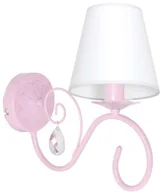 Lampy ścienne - Milagro Kinkiet LAMPA ścienna SARA 1050 dziecięca OPRAWA abażurowa crystal jasnoróżowa 1050 - miniaturka - grafika 1