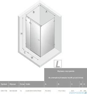 New Trendy Avexa Gold kabina PROSTOKĄTNA 80x120x200 cm przejrzyste lewa EXK-1738 - Kabiny prysznicowe - miniaturka - grafika 2