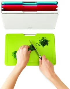 Joseph Joseph Folio M 4 Szt Wielokolorowe Deski Do Krojenia Plastikowe Ze Stojakiem - Deski do krojenia - miniaturka - grafika 2