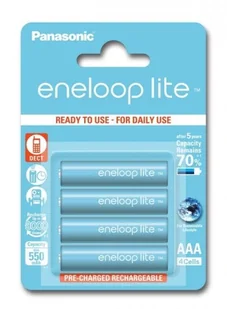 Panasonic ENELOOP LITE AAA 550mAh 3000 CYKLI 4SZT (154005) - Ładowarki i akumulatory - miniaturka - grafika 3