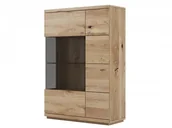 Komody - Meble Magnat Komoda dębowa kredens Rosario 2 drzwi nr. 05 z oświetleniem - miniaturka - grafika 1