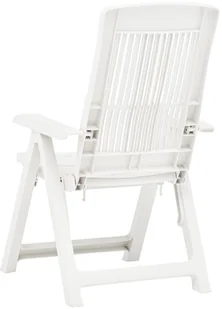 vidaXL Rozkładane krzesła do ogrodu, 2 szt., plastikowe, białe - Fotele i krzesła ogrodowe - miniaturka - grafika 6