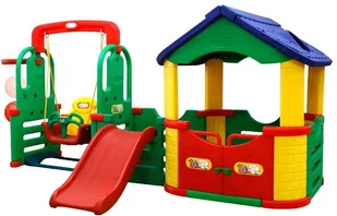 3ToysM Ogromny plac zabaw zjeżdżalnia koszykówka domek JM804B - Place zabaw - miniaturka - grafika 2